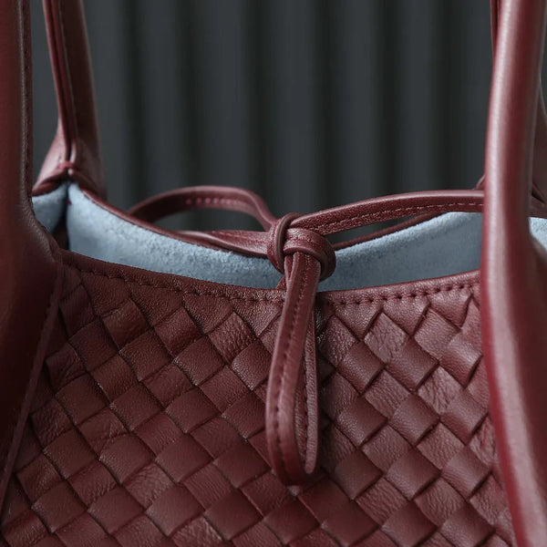 BV Pinacoteca Bag 43cm Madder Brown Red Intrecciato Calfskin & Suede