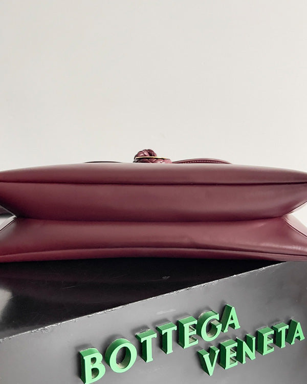 BV Liberta Crossbody Bag Buckle 30cm Barolo Red Cowhide