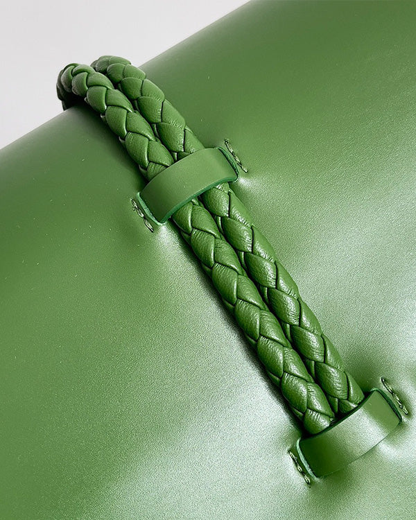 BV Liberta Crossbody Bag Buckle 30cm Green Pepper Cowhide