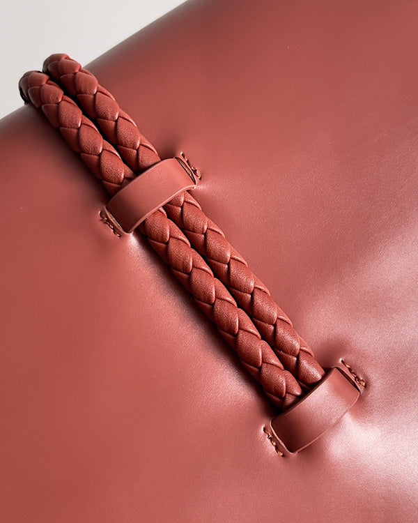 BV Liberta Crossbody Bag Buckle 30cm Brick-red Cowhide