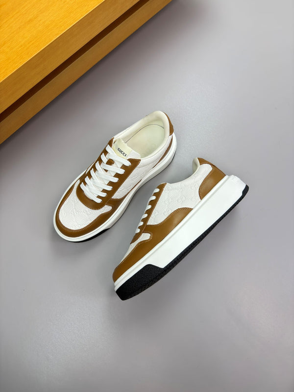 GG SNEAKER WHITE BROWN NAPPA LEATHER 194552