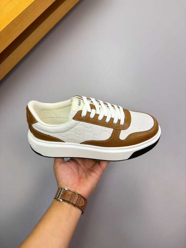 GG SNEAKER WHITE BROWN NAPPA LEATHER 194552