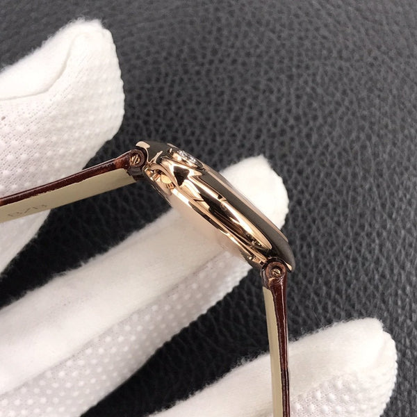 BALLON BLANC DE CARTIER QUARZO ROSA ORO PELLE MARRONE