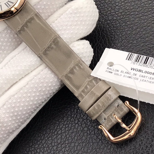 BALLON BLANC DE CARTIER CASSA IN ORO ROSA PELLE GRIGIA