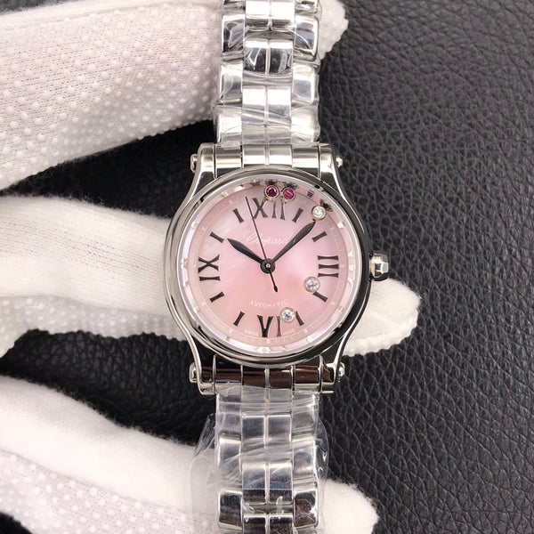 HAPPY DIAMOND AUTOMATIC STAINLESS STEEL CASE PINK DIAL
