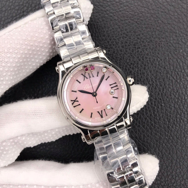 HAPPY DIAMOND AUTOMATIC STAINLESS STEEL CASE PINK DIAL