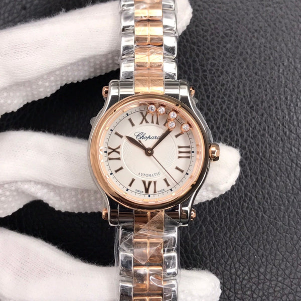 HAPPY DIAMOND TWO TONE WHITE DIAL