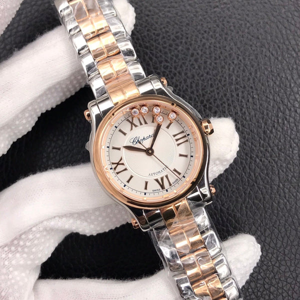 HAPPY DIAMOND TWO TONE WHITE DIAL