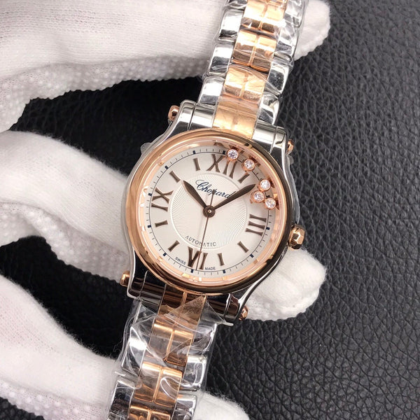 HAPPY DIAMOND TWO TONE WHITE DIAL