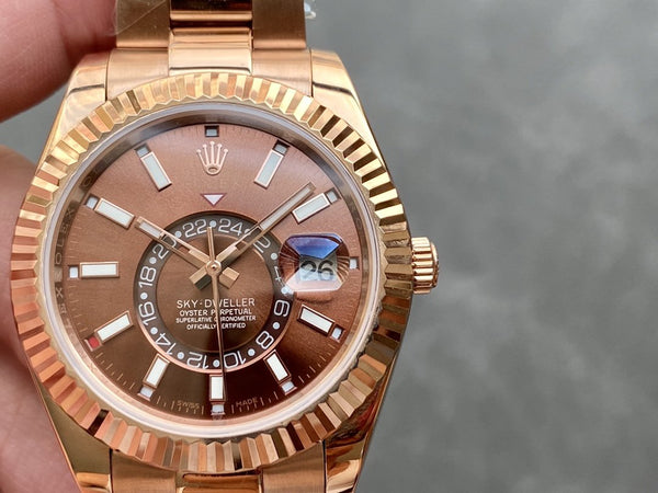 SKY-DWELLER 42 ROSE GOLD BROWN DIAL
