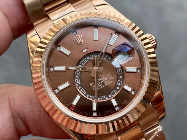SKY-DWELLER 42 ROSE GOLD BROWN DIAL