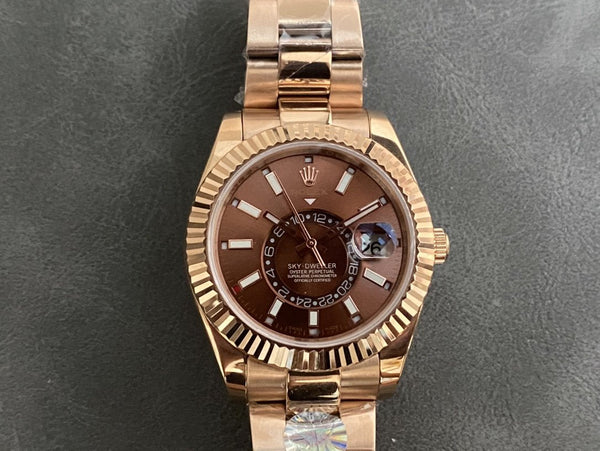 SKY-DWELLER 42 ROSE GOLD BROWN DIAL