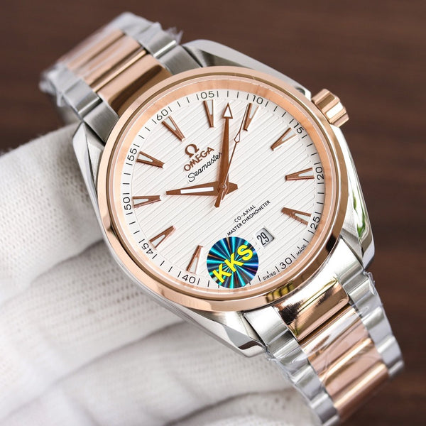 SEAMASTER AQUA TERRA 41MM ROSE GOLD CASE STEEL BRACELET