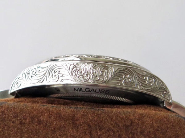 MILGAUSS 40MM STAINLESS STEEL ENGRAVED CASE BLUE DIAL