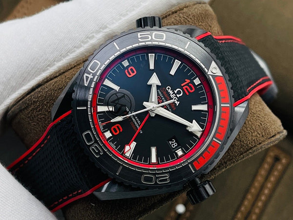 SEAMASTER PLANET OCEAN GMT 600 BLACK CASE RED BEZEL