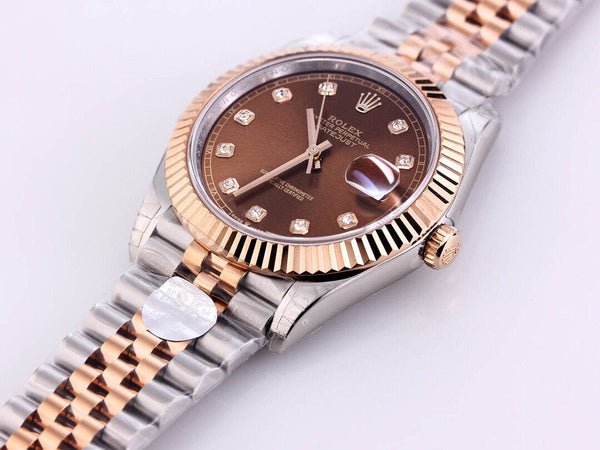 DATEJUST 41 ROSE GOLD STEEL CHOCOLATE DIAMOND DIAL