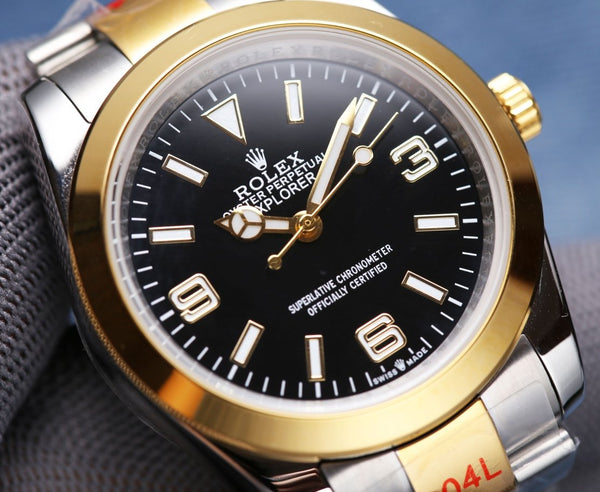 EXPLORER 41MM GOLD STEEL BLACK DIAL