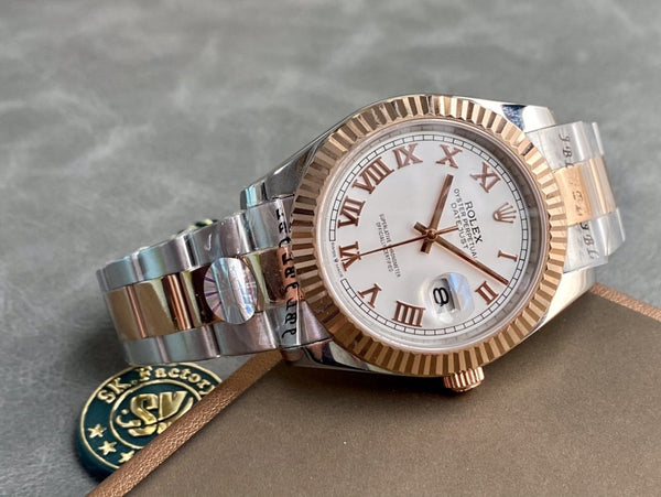 DATEJUST II ORO ACCIAIO QUADRANTE BIANCO NUMERI ARABI BRACCIALE OYSTER