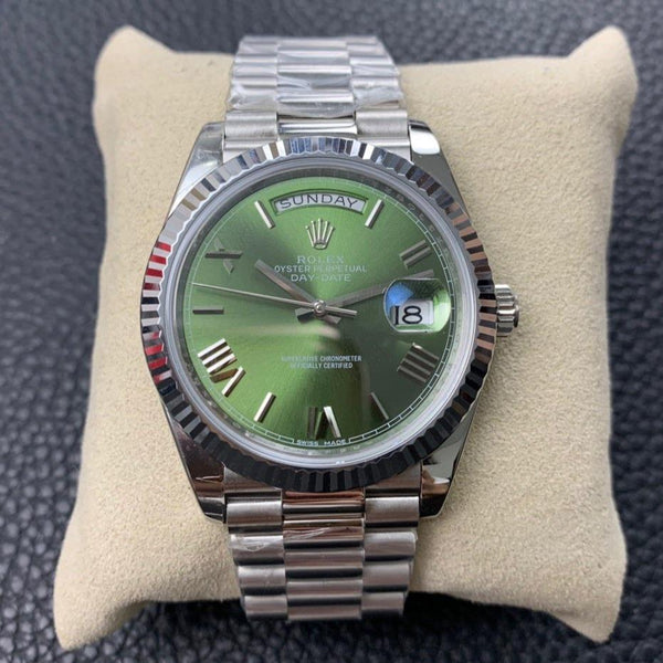 DAY-DATE 41MM STAINLESS STEEL CASE GREEN DIAL