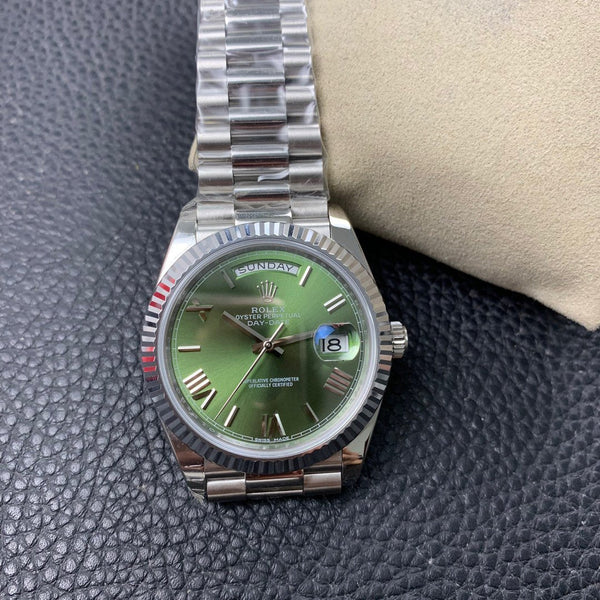 DAY-DATE 41MM STAINLESS STEEL CASE GREEN DIAL