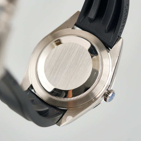 DATEJUST II 41MM STAINLESS STEEL CASE WIMBLEDON DIAL RUBBER STRAP