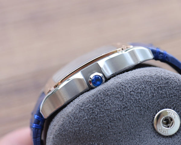 SANTOS DE CARTIE 39MM GOLD STEEL CASE LEATHER STRAP