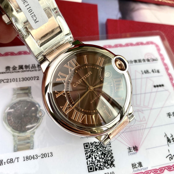 BLUE BALLOON 42 CASSA BICOLORE IN ORO ROSA QUADRANTE MARRONE