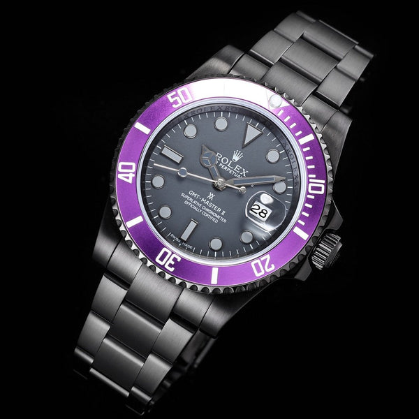 GMT - MASTER II CUSTOM BLACK CASE PURPLE BEZEL
