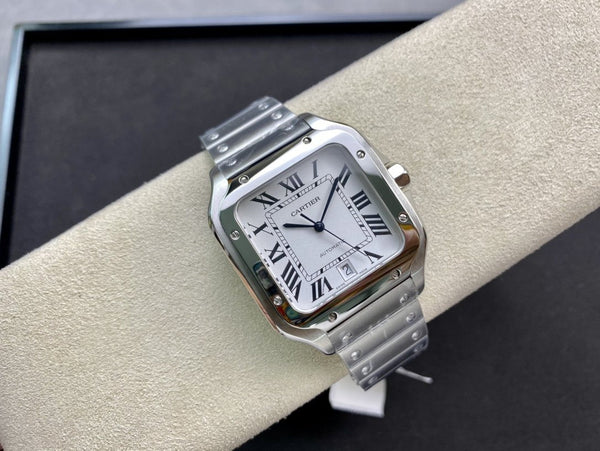 SANTOS DE CARTIE LARGE STEEL CASE WHITE DIAL