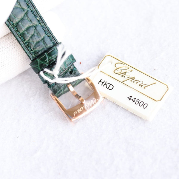 HAPPY SPORT 36MM AUTOMATICO LUNETTA ORO QUADRANTE VERDE