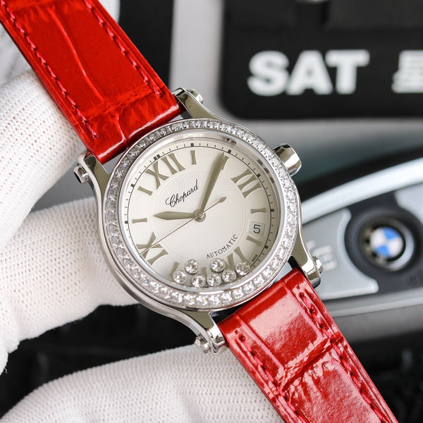HAPPY SPORT 36MM AUTOMATIC STEEL CASE DIAMOND BEZEL