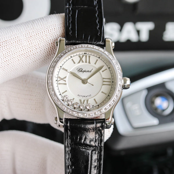 HAPPY SPORT 36MM AUTOMATIC STEEL CASE DIAMOND BEZEL