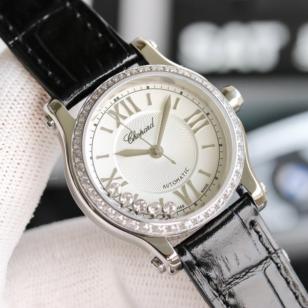 HAPPY SPORT 36MM AUTOMATIC STEEL CASE DIAMOND BEZEL