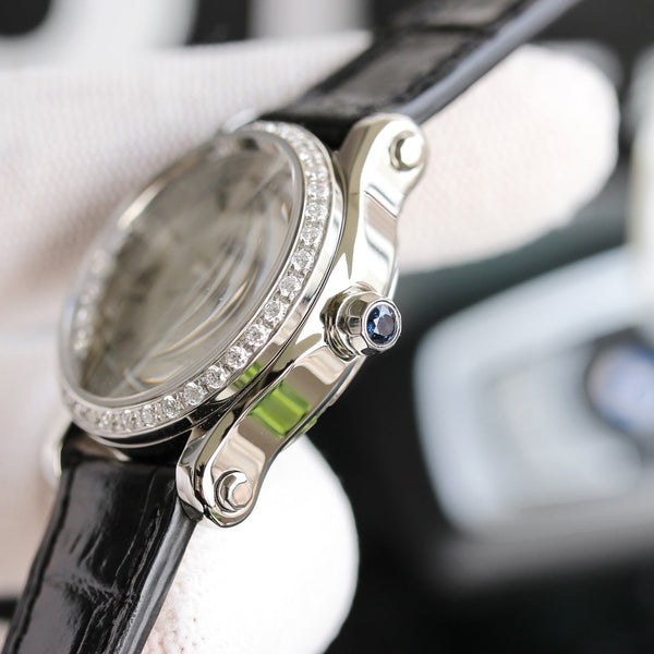 HAPPY SPORT 36MM AUTOMATIC STEEL CASE DIAMOND BEZEL