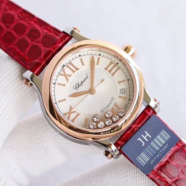 HAPPY SPORT 36MM AUTOMATIC ROSE GOLD BEZEL