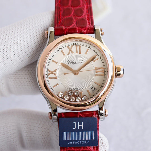 HAPPY SPORT 36MM AUTOMATIC ROSE GOLD BEZEL