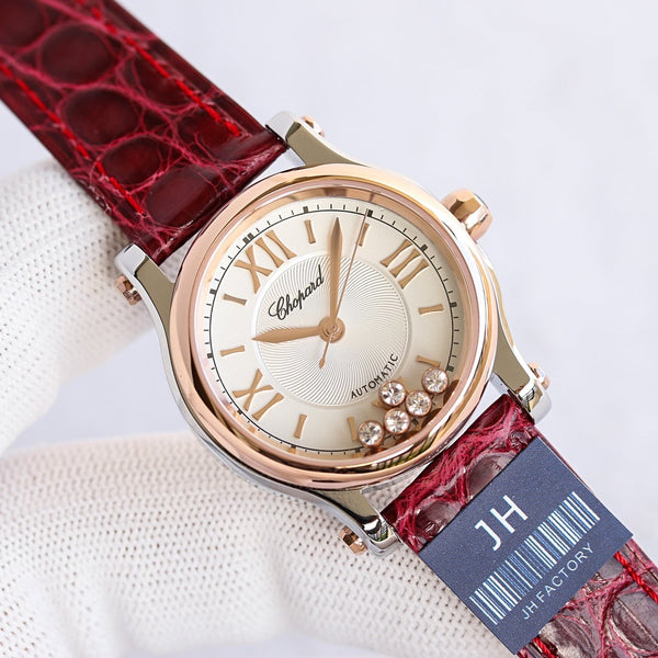 HAPPY SPORT 36MM AUTOMATIC ROSE GOLD BEZEL