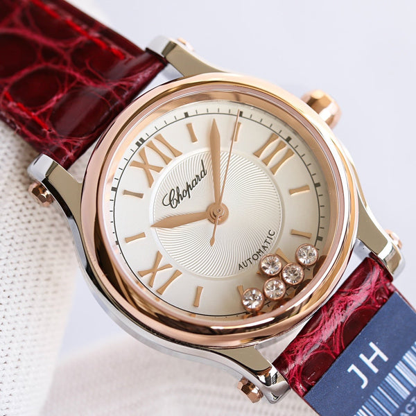 HAPPY SPORT 36MM AUTOMATIC ROSE GOLD BEZEL