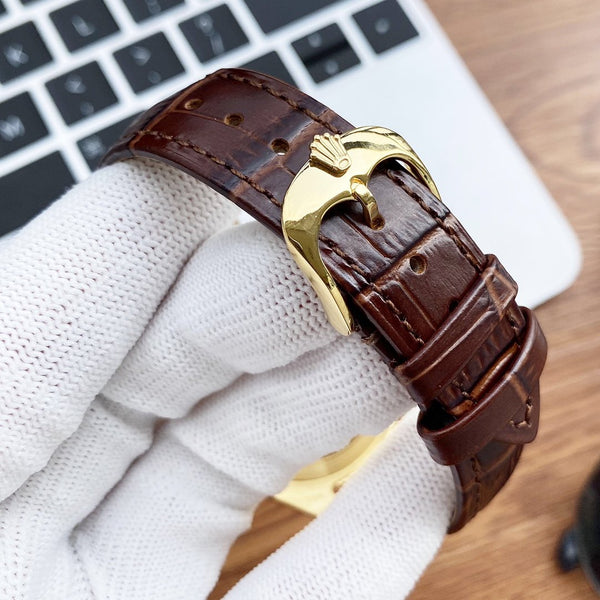 DATEJUST 41 STAINLESS STEEL LEATHER STRAP