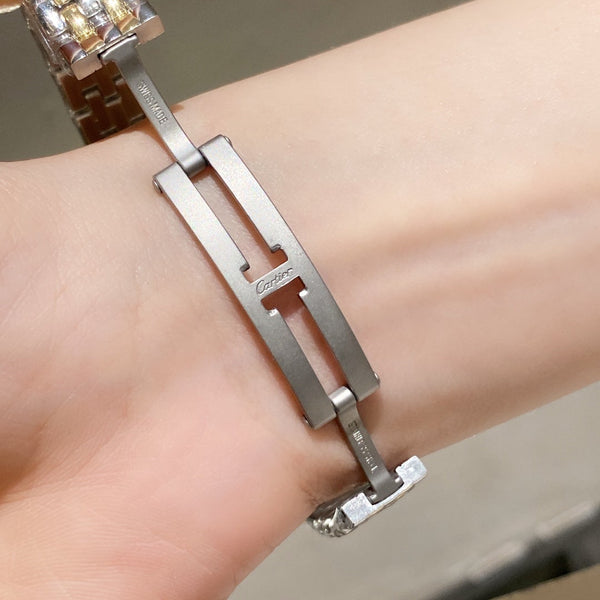 PANTHER 22MM QUARZO ORO ACCIAIO LUNETTA DIAMANTI