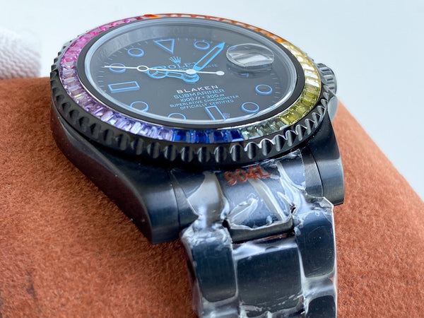 SUBMARINER DATE 40 CUSTOM RAINBOW BLACK BLUE LIMITED EDITION