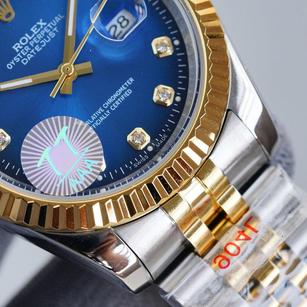 DATEJUST 41MM TWO TONE BLUE DIAL DIAMOND NUMERALS