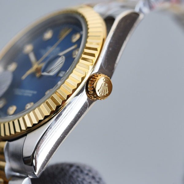 DATEJUST 41MM TWO TONE BLUE DIAL DIAMOND NUMERALS