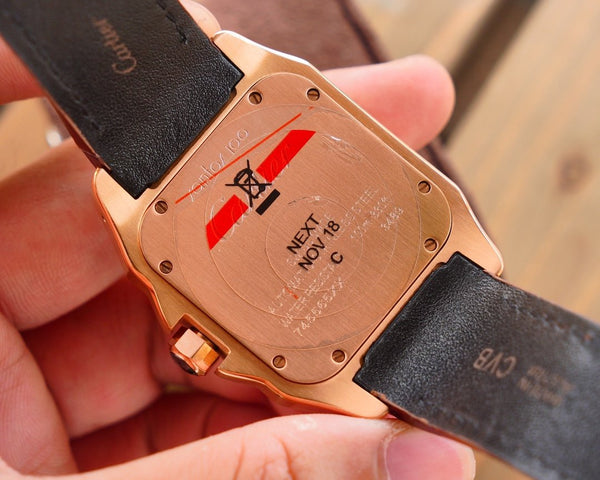 SANTOS 100XL 42MM STAINLESS STEEL LEATHER