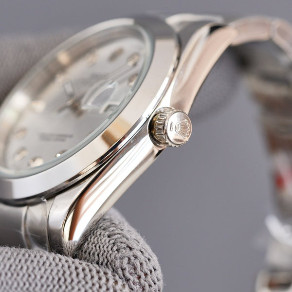 DATEJUST 41MM STEEL SMOOTH BEZEL DIAMOND NUMERALS