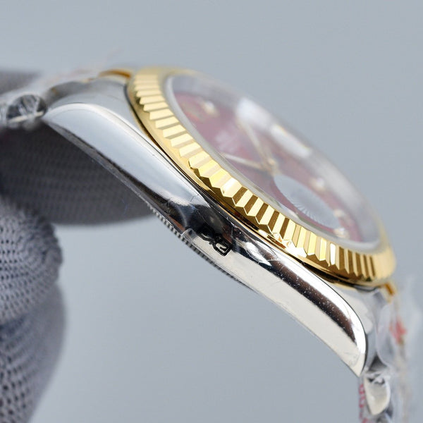 DATEJUST 41MM TWO-TONE RED DIAL JUBILEE BRACELET