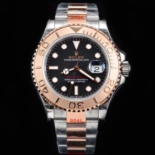 YACHT-MASTER EVEROSE GOLD BLACK DIAL