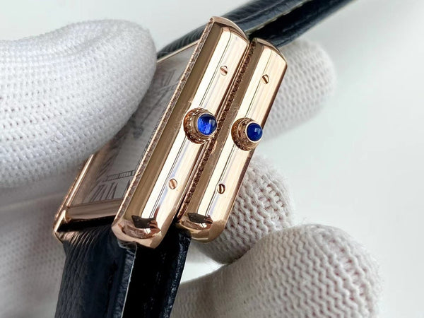 TANK SOLO QUARTZ DIAMOND BEZEL CALF SKIN