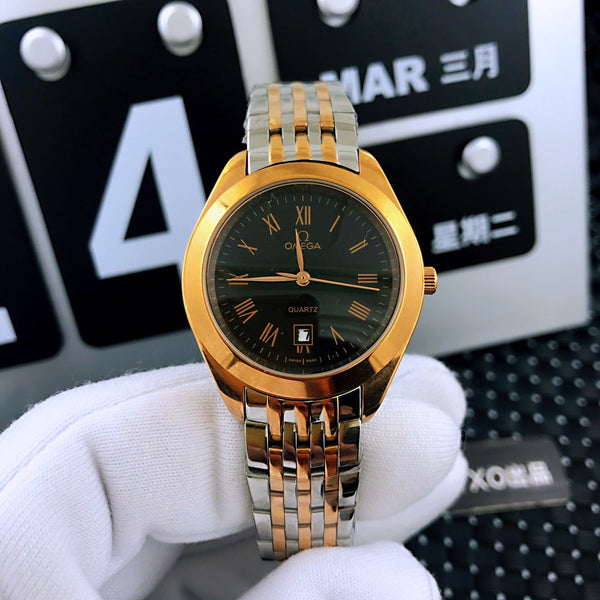 DE VILLE 33MM QUARTZ GOLD STEEL BLACK DIAL