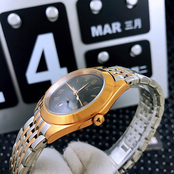 DE VILLE 33MM QUARTZ GOLD STEEL BLACK DIAL